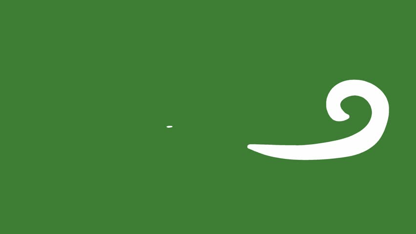 White Hand-Drawn Liquid Stroke Shape Elements on Green Screen | Abstract Organic Fluid Motion 2d animation | Minimalist Doodle Line Splash animated asset