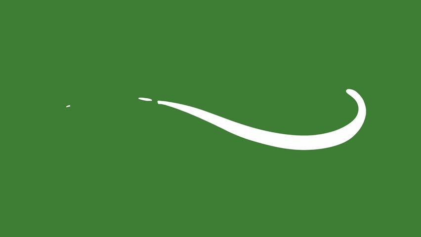 White Hand-Drawn Liquid Stroke Shape Elements on Green Screen | Abstract Organic Fluid Motion 2d animation | Minimalist Doodle Line Splash animated asset