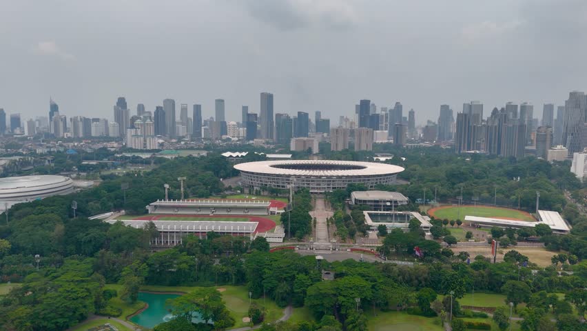 Aerial view of Gelora Bung Karno Stadium, Indonesia.