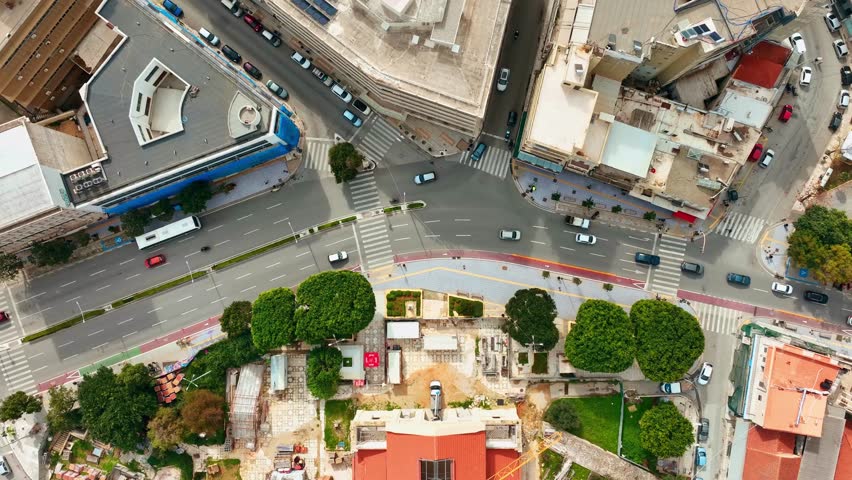 Aerial view of Platia Agoras, Greece.
