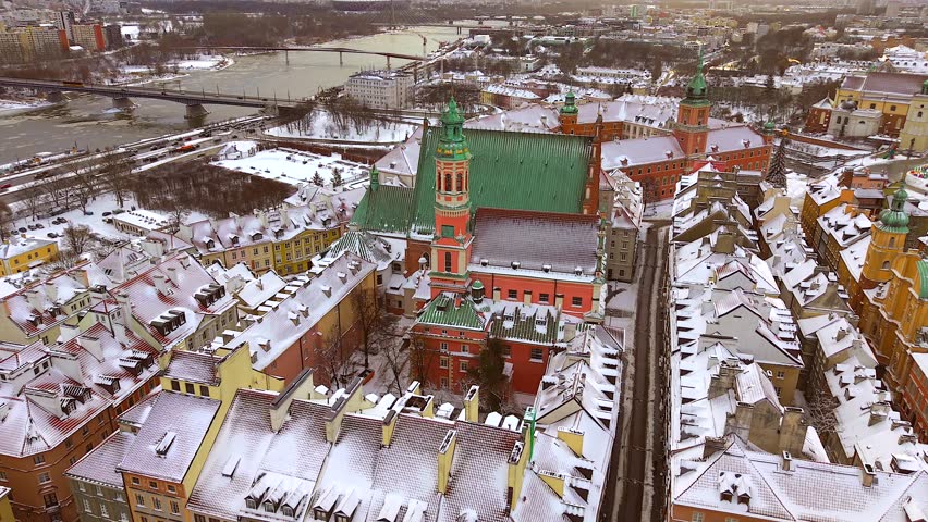 Aerial view of Jesuit church aerial view in warsaw