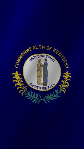 Vertical Kentucky State Flag Waving, 4K High Quality Realistic Motion