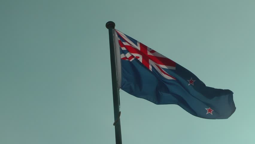 A New Zealand flag is flying