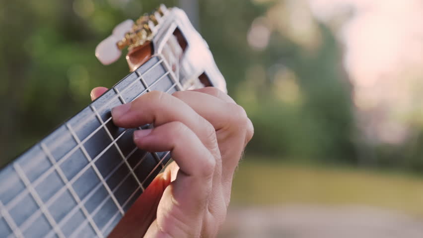 Close-up of the musician