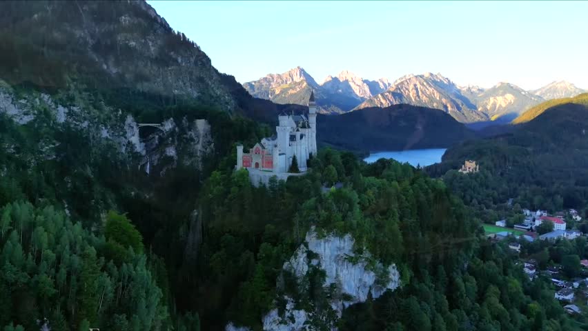 Beautiful photo of a buzzard at Neuschwanstein Castle in Germany.