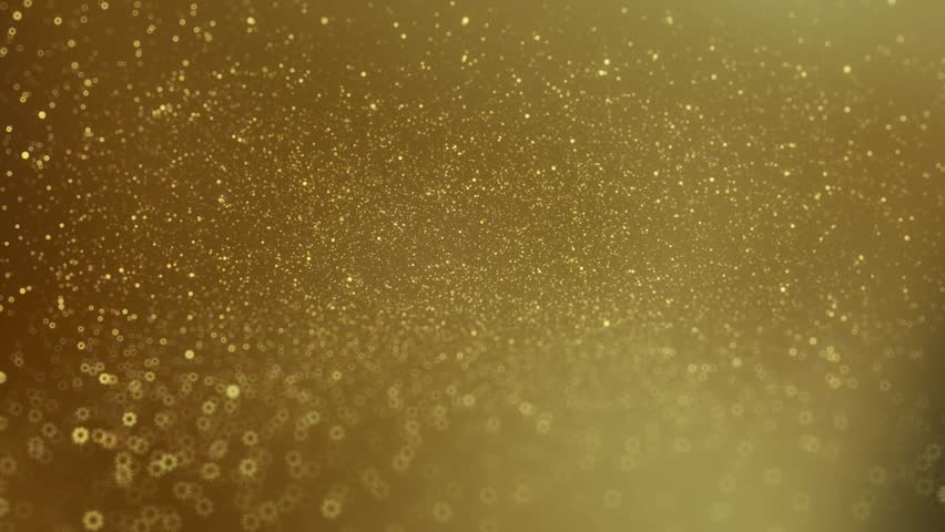 Elegant gold particles and bokeh on a light background useful for white or black text.