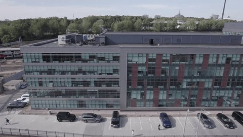 Drone Side Flight along Moscow Business Center