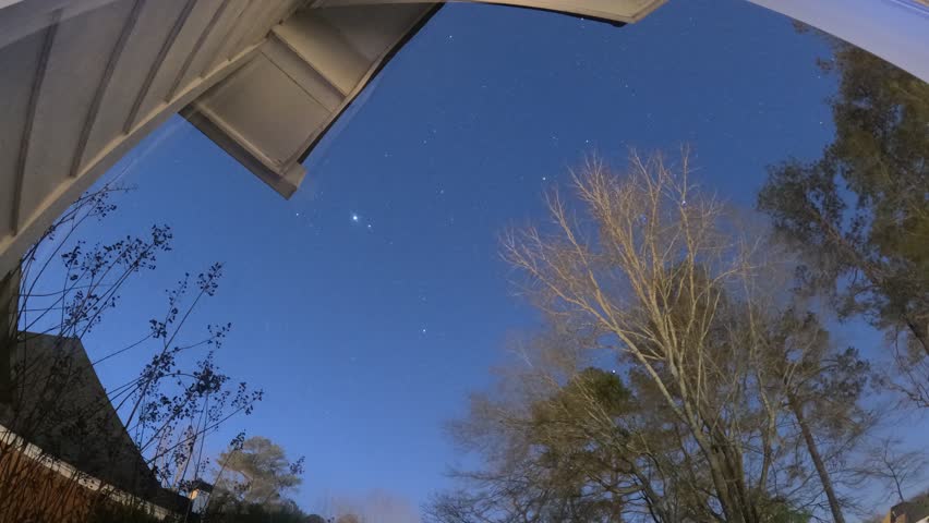 Star trails in the night sky