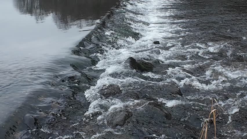 Beautiful water stream flowing down