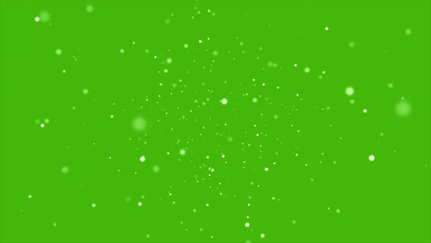 Floating particles animation on green screen. Abstract glowing dust and light particles background