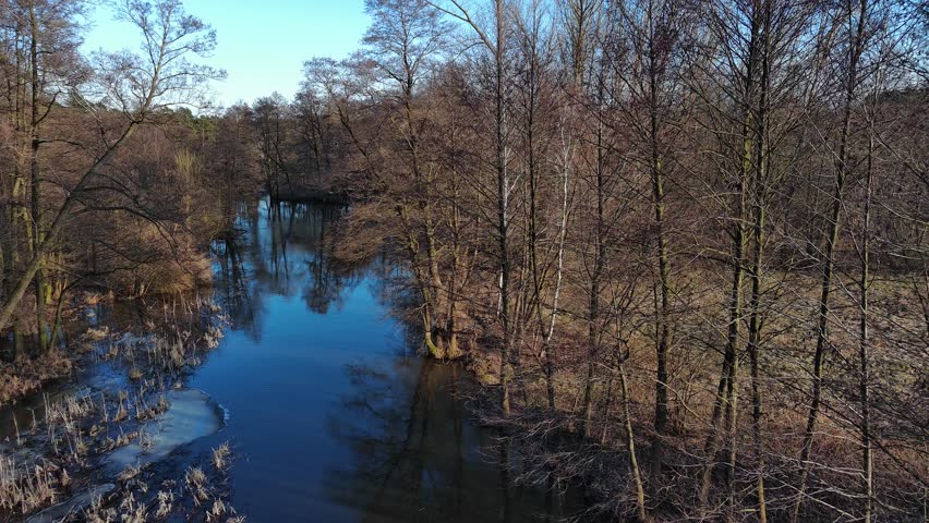 Early spring on a small river, Poland.