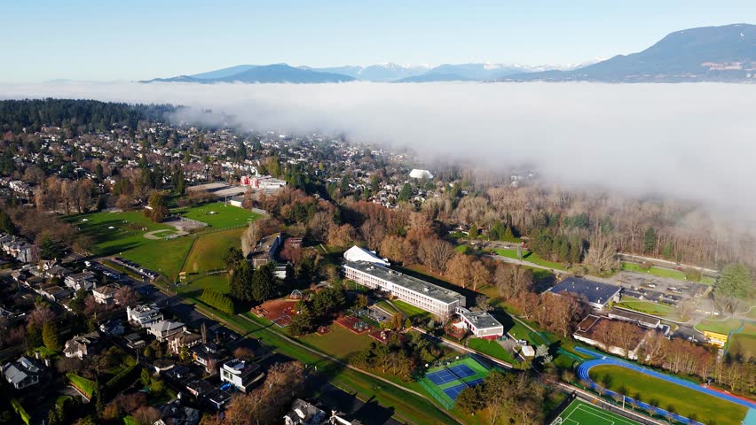 West Point Grey Park And Surroundings In Vancouver, BC, Canada - Drone Shot