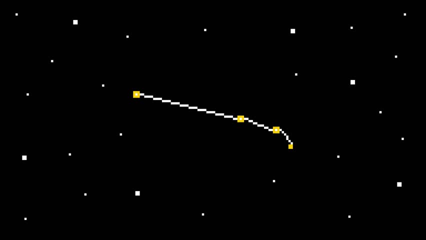 8-bit pixel art Aries sign of The Zodiac Constellations. looped animation 4k 30fps