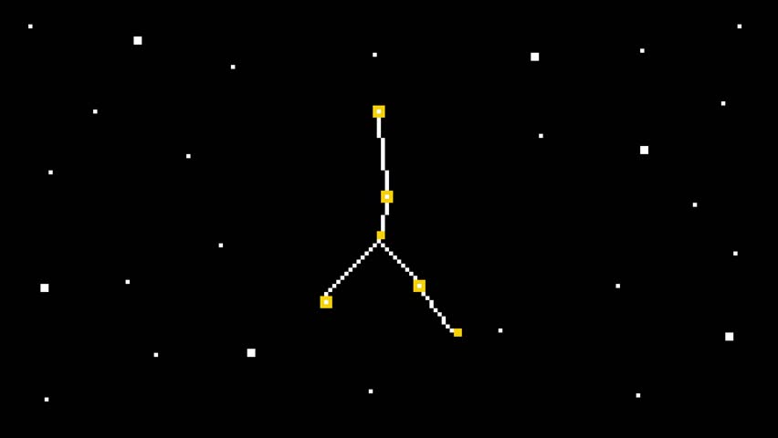 8-bit pixel art Cancer sign of The Zodiac Constellations. looped animation 4k 30fps