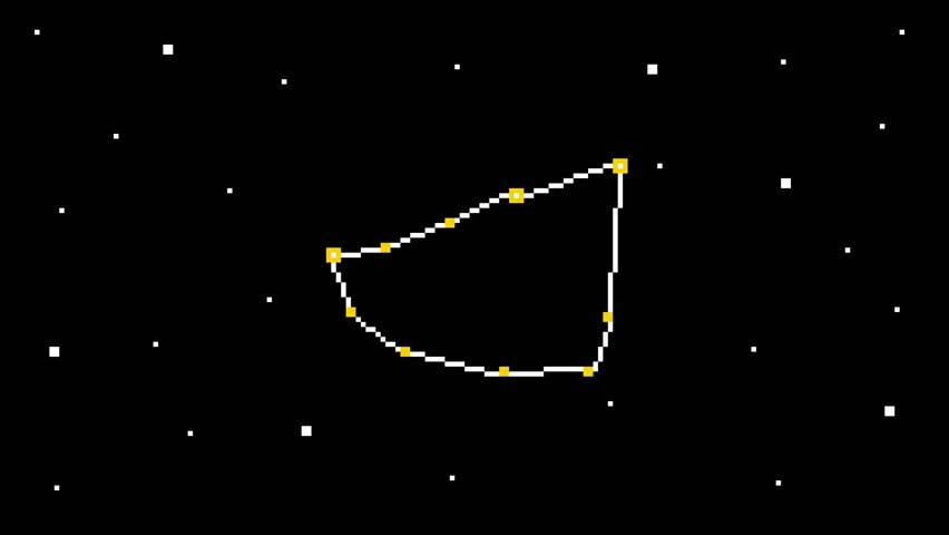 8-bit pixel art Capricorn sign of The Zodiac Constellations. looped animation 4k 30fps