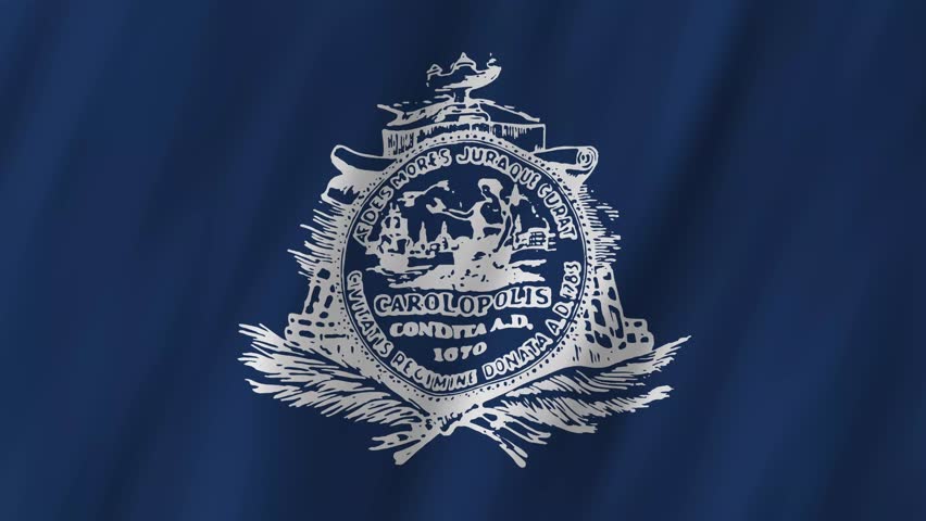 Charleston City Flag, South Carolina State, Waving Flag Animation, 4K