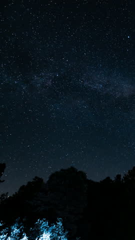 Vertical Shot Star Trails of Summer Over Palomar Mountain San Diego Astrophotography Night Sky Time Lapse in California USA