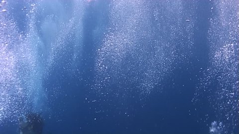 Bubbles rising to the surface. Captured on a 3CCD DVCAM Camera 16:9 anamorphic