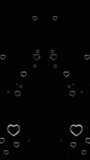Pink glowing outline hearts floating upward on dark background creating romantic dreamy valentine mood vertical animation - Powered by Shutterstock - Get 15% off with code: PIKWIZARD15