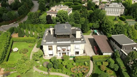 Drone Orbiting above Luxury Villa