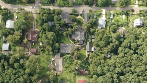 Vertical Drone Ascent above Forest Village