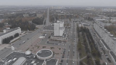 Drone Circling above Central Square Kolomna D Log