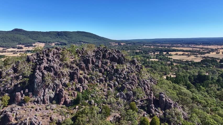 Spectacular aerial footage of Hanging Rock Victoria Australia