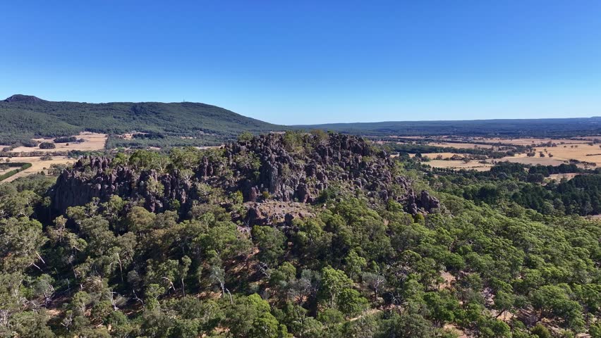 Spectacular aerial footage of Hanging Rock Victoria Australia