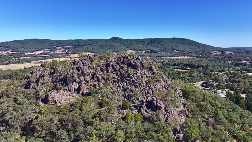 Spectacular aerial footage of Hanging Rock Victoria Australia