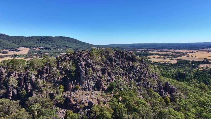 Spectacular aerial footage of Hanging Rock Victoria Australia