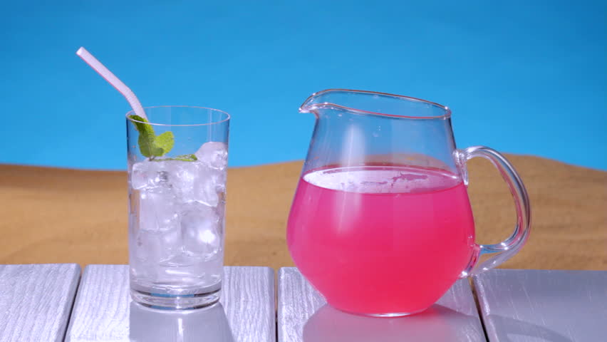 Raspberry lemonade at the beach