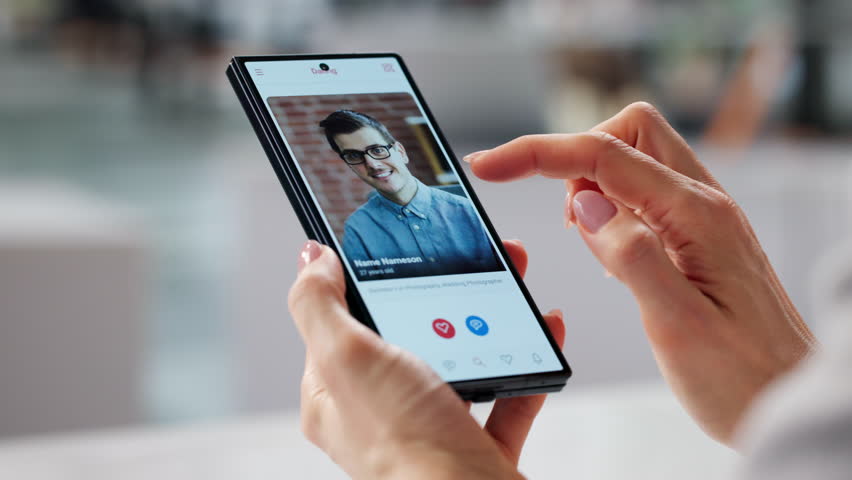 Detective Reviews Dating App Messages Carefully To Catch Scam Attempts Online.