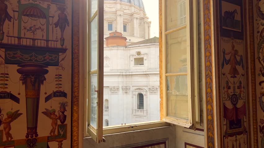 View through the window to St Peter