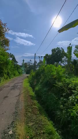 Serene Day Scene on a Rural Road Leading to a Mosque