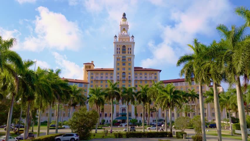 Miami, Florida, USA - March 12, 2026, Biltmore Hotel Drone footage