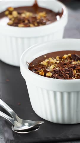 delicious chocolate mousse and nuts