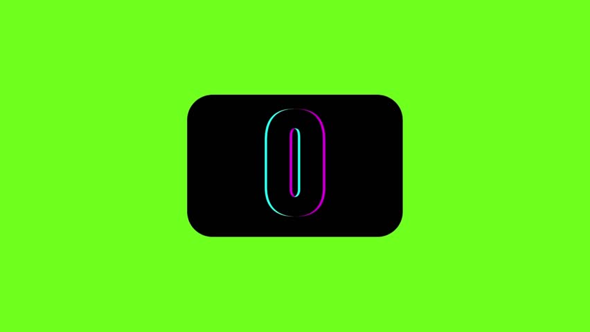 Countdown 0 to 60 Animation, Timer Icon, Count the Number, Black Counts Digits, Unique Countdown Time, Green Screen Background, Modern Countdown Video, Amazing Countdown and Unique Art Work