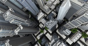 Modern Skyscrapers Aerial Drone Hyperlapse with Flowing Data Connections. Internet of Things 4K 3D Animation. - Powered by Shutterstock - Get 15% off with code: PIKWIZARD15