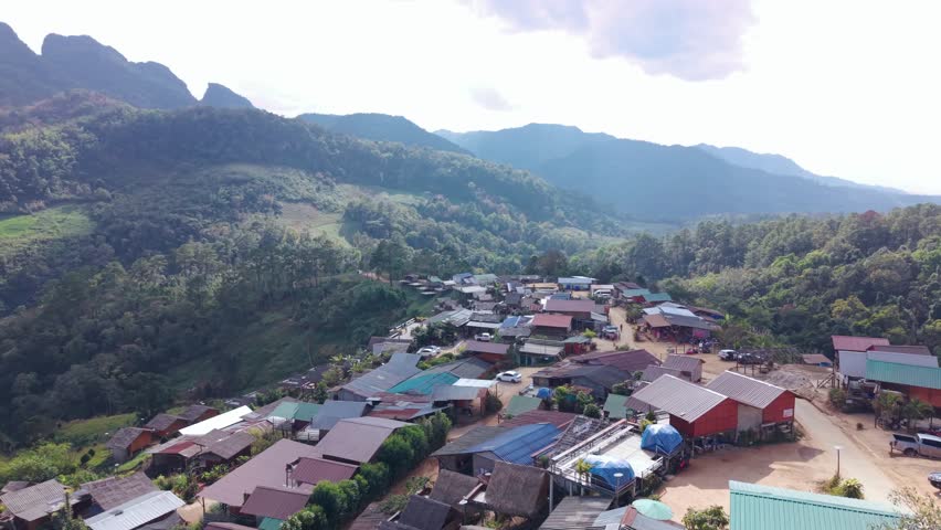 Aerial Panoramic View of Doi Luang Chiang Dao Viewpoint with Mountain Landscape (2)