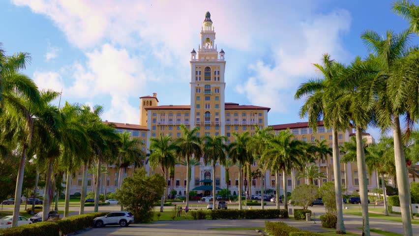 Miami, Florida, USA - March 12, 2026, Biltmore Hotel Drone footage