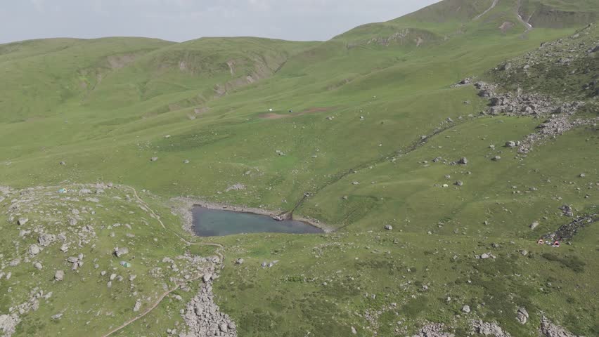 Abudelauri green lake in mountains, Georgia