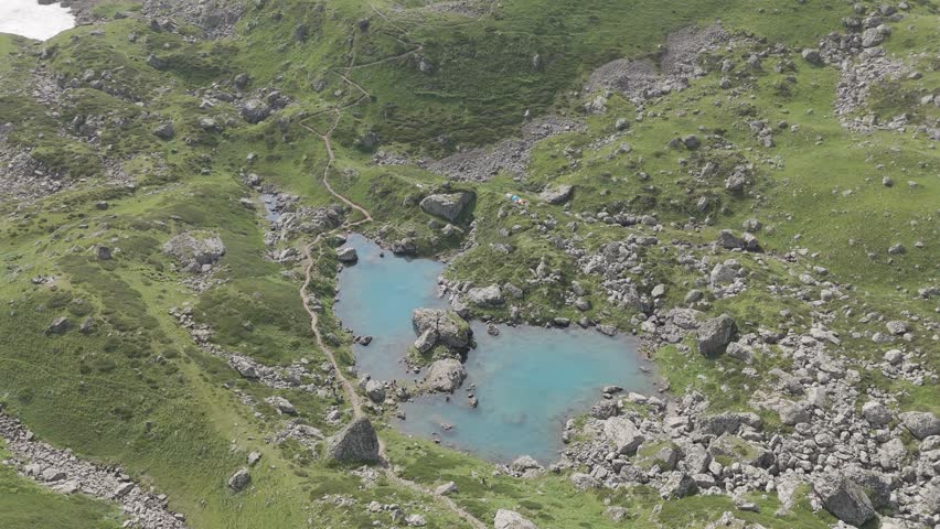 Abudelauri blue lake in mountains, Georgia 