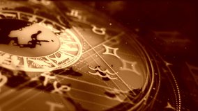 Mystical Golden Astrology Wheel Animation with Rotating Zodiac Signs and Celestial Map Background - Powered by Shutterstock - Get 15% off with code: PIKWIZARD15