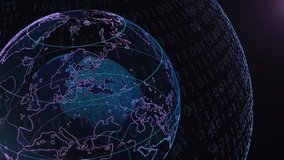 Digital Earth Globe Interface with Rotating Binary Code and Global Data Connection Points - Powered by Shutterstock - Get 15% off with code: PIKWIZARD15
