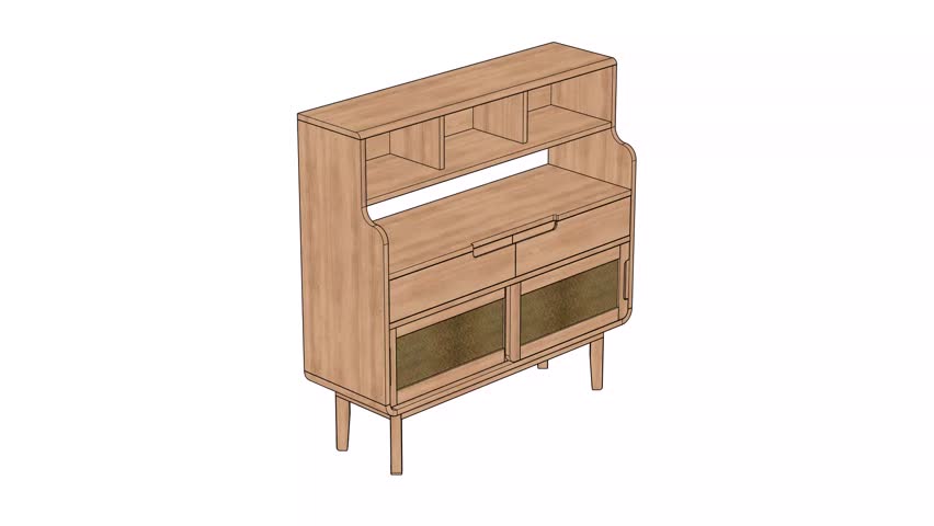 Minimalist cupboard crafted from solid oak wood featuring clean lines and practical storage space. Natural wood grain adds warmth and elegance to modern interior furniture.