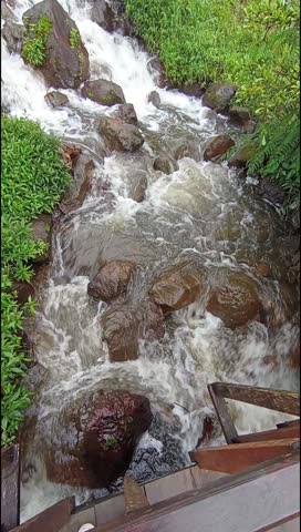 White water rapids in a deep river.