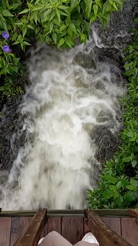 White water rapids in a deep river.