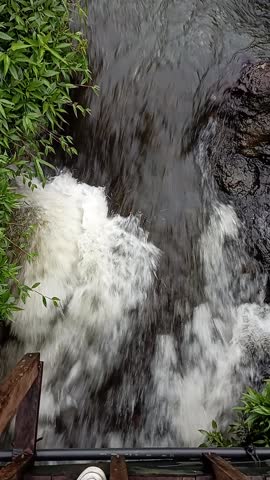 White water rapids in a deep river.