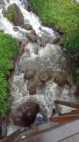 White water rapids in a deep river.