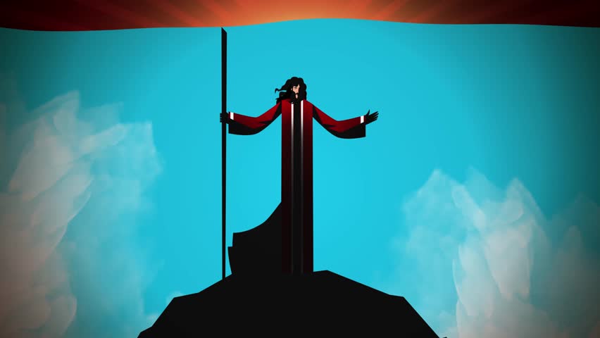 moses parting the red sea with his staff